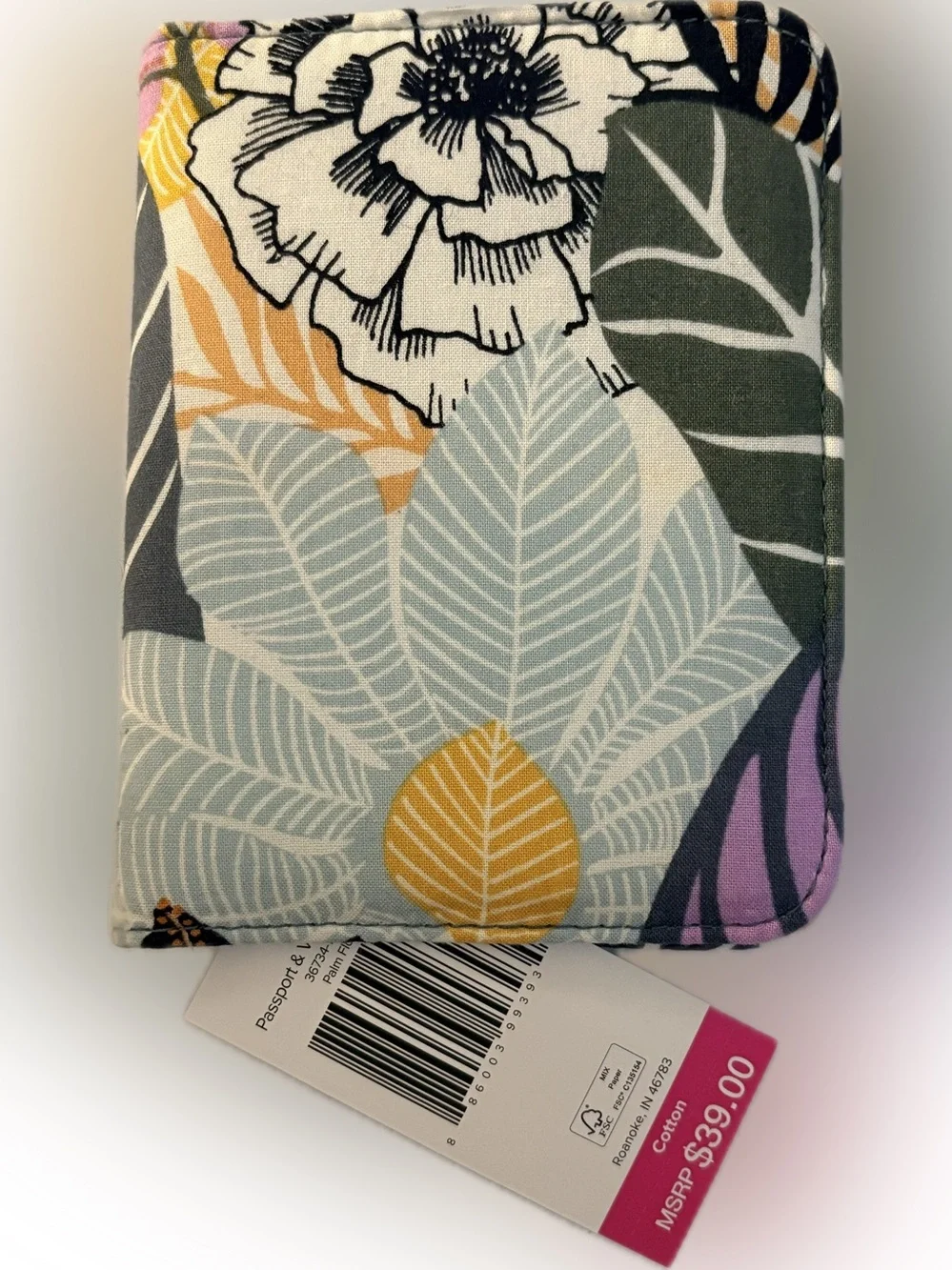 Vera Bradley Passport & Vaccine Wallet - Palm Floral NWT